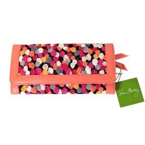 Vera Bradley Colorful Dot Wallet with Pink Trim